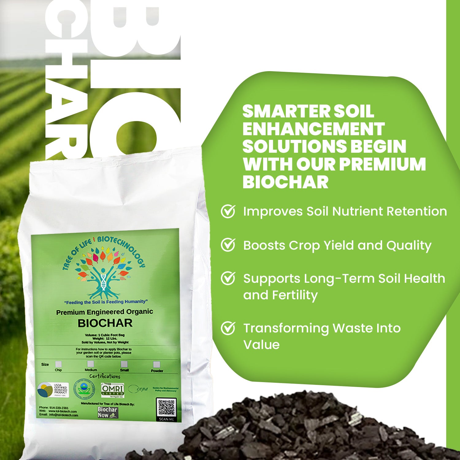 Premium Engineered Biochar (Medium)