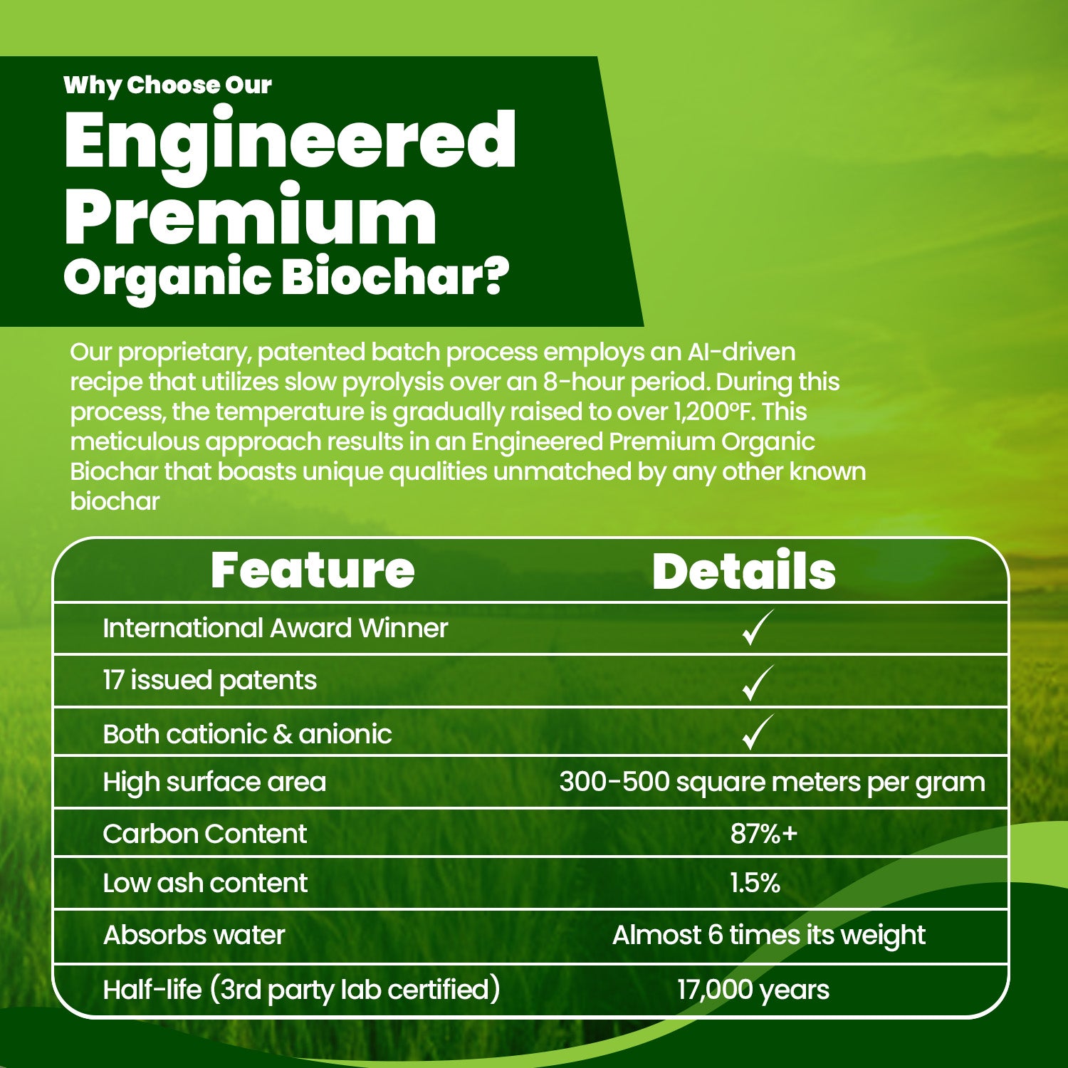 Premium Engineered Biochar (Medium)